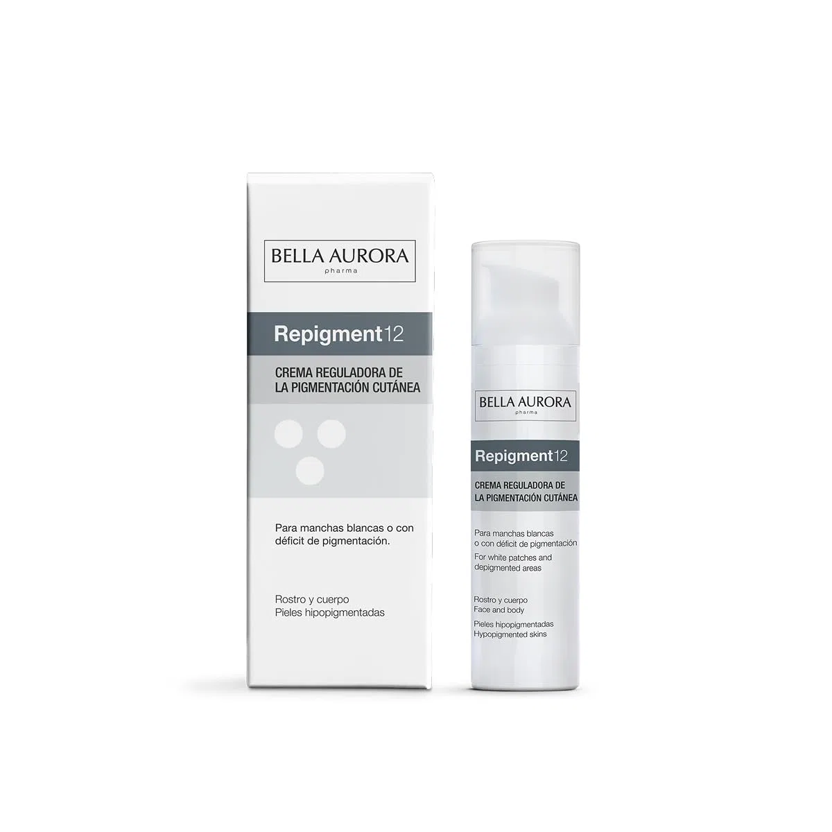 Bella Aurora Crema para Mitigar las Consecuencias Estéticas del Vitíligo | Repigmentante de la piel para Manchas Blancas o déficit de pigmentación | REPIGMENT12, 75 ml