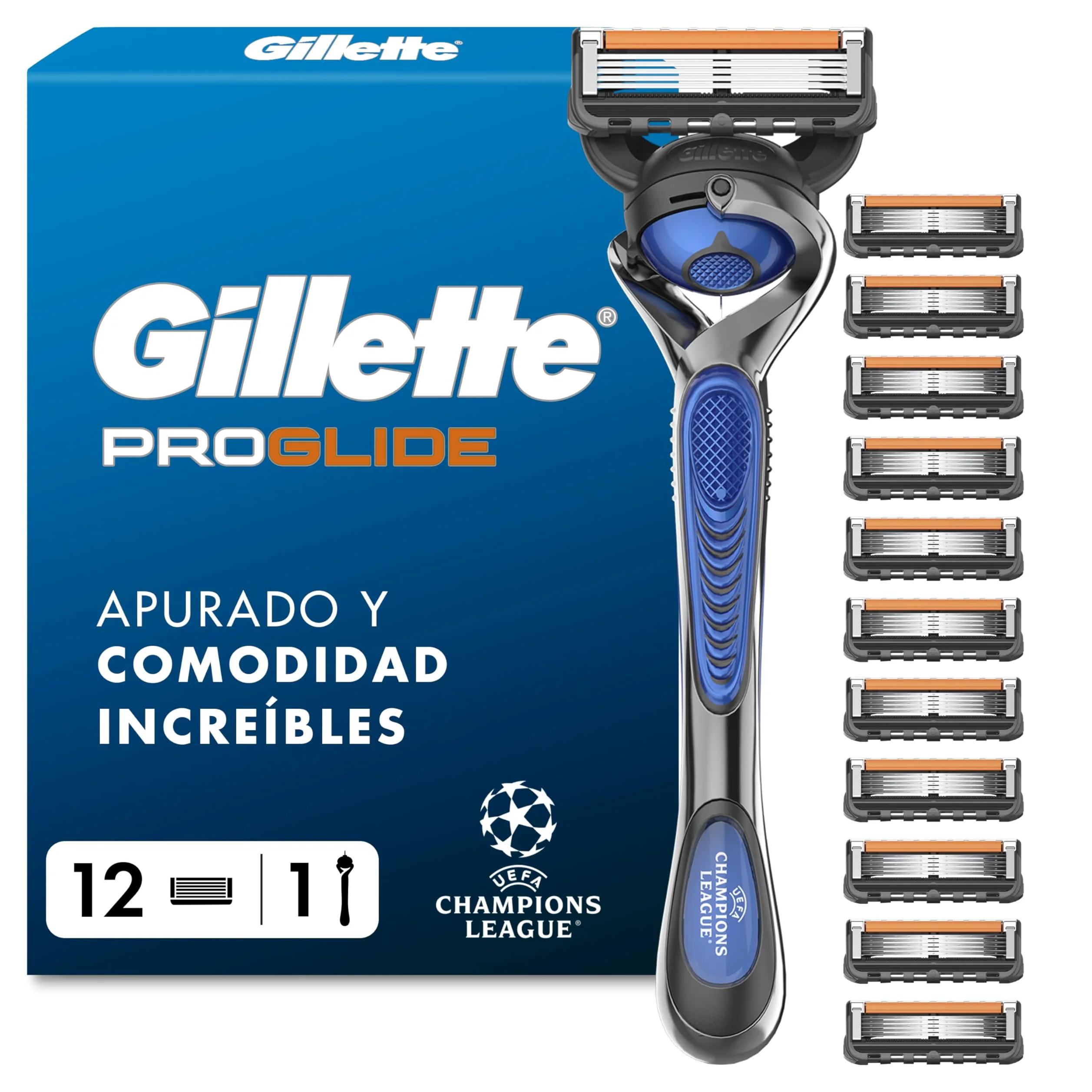 Gillette Proglide Maquinilla de Afeitar para Hombre con 12 Recambios