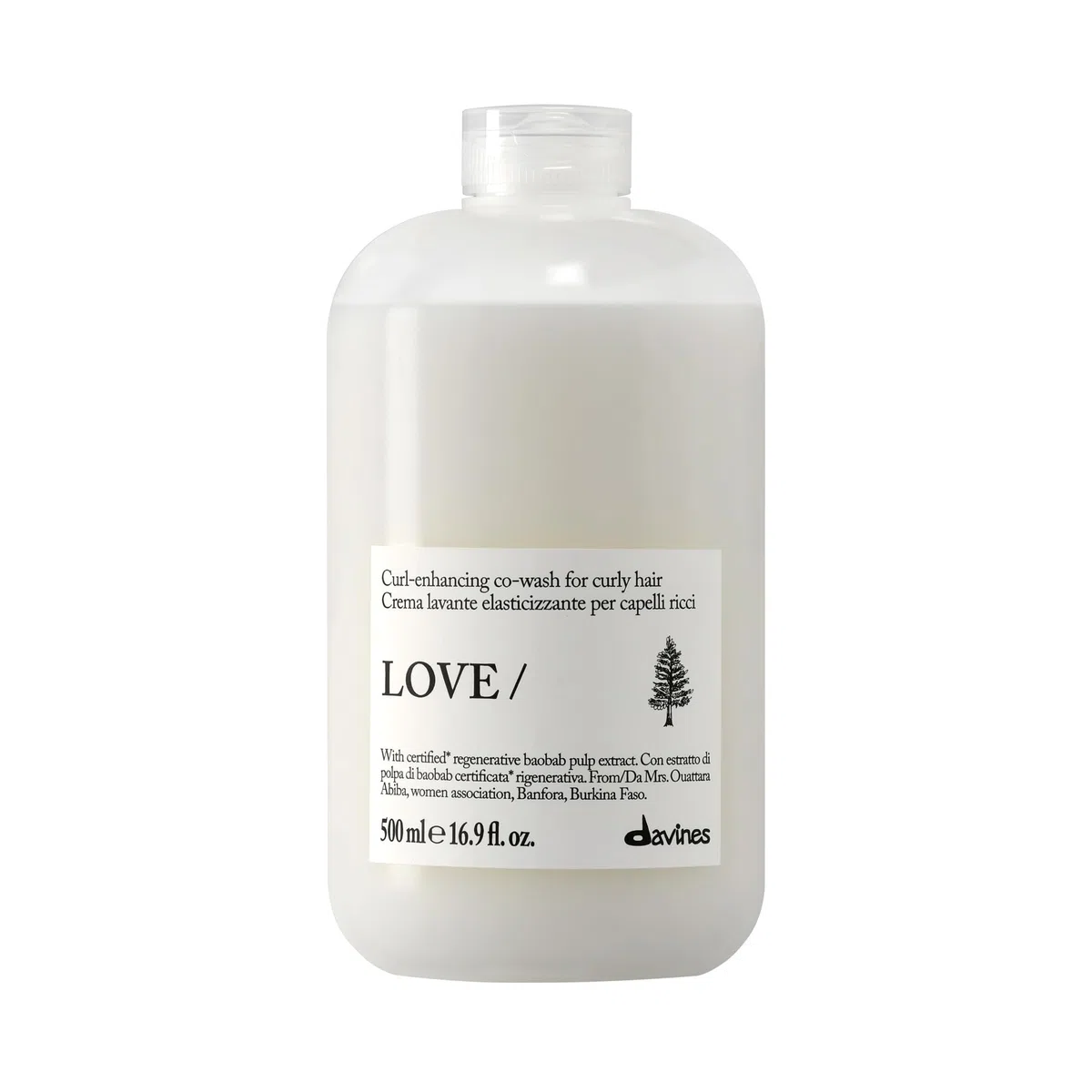 Davines LOVE CURL Crema limpiadora, champú y acondicionador, 500 ml