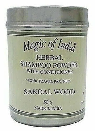 RSGM Magic Of India Champú en polvo de sándalo a base de hierbas con acondicionador, 50 g