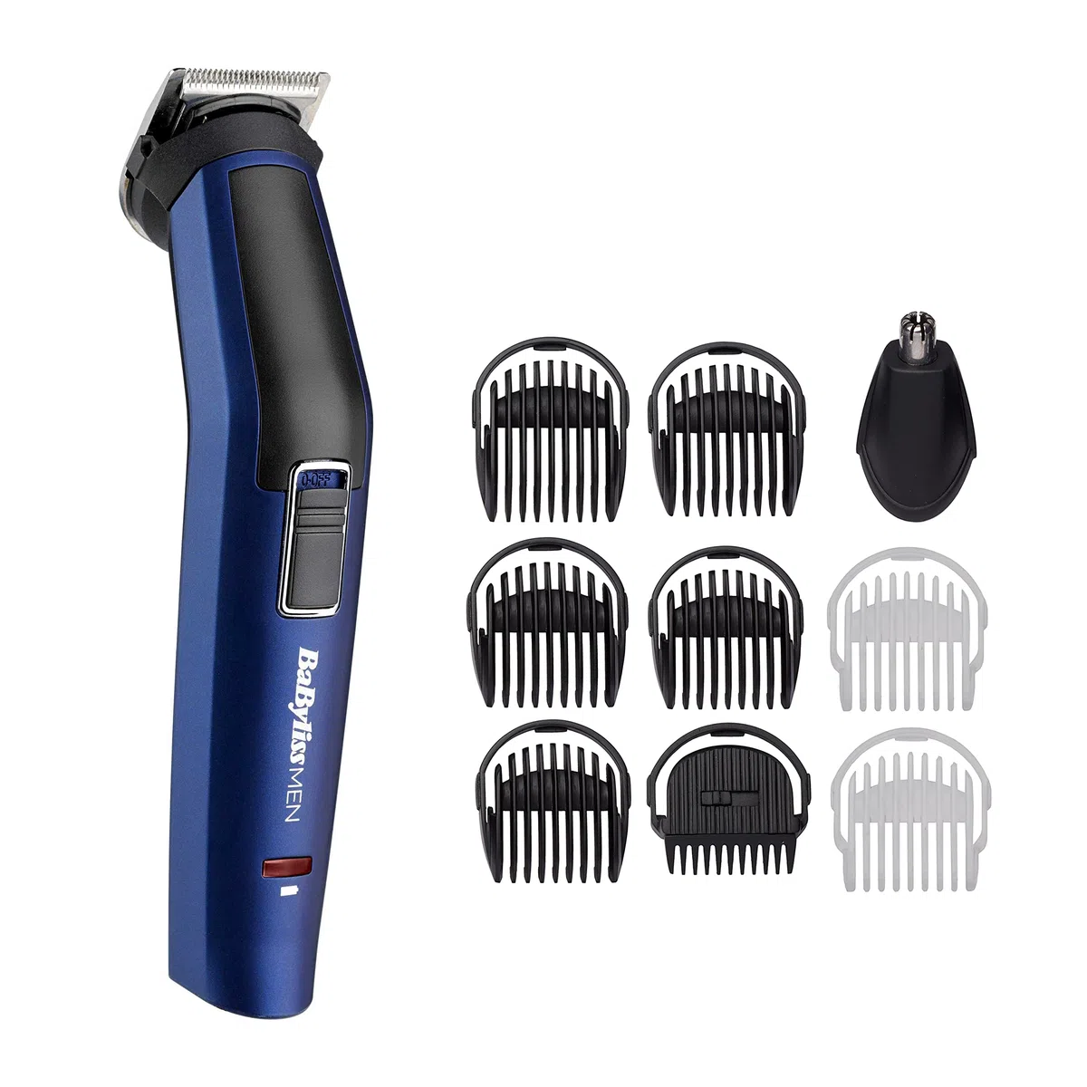 BaByliss 7255PE Cortapelos Cara y Cuerpo, Recortadora multifunción 10 en 1, Inalámbrico, Cortapelos nariz y orejas, Cabezal de afeitado, Neceser, Blue Edition