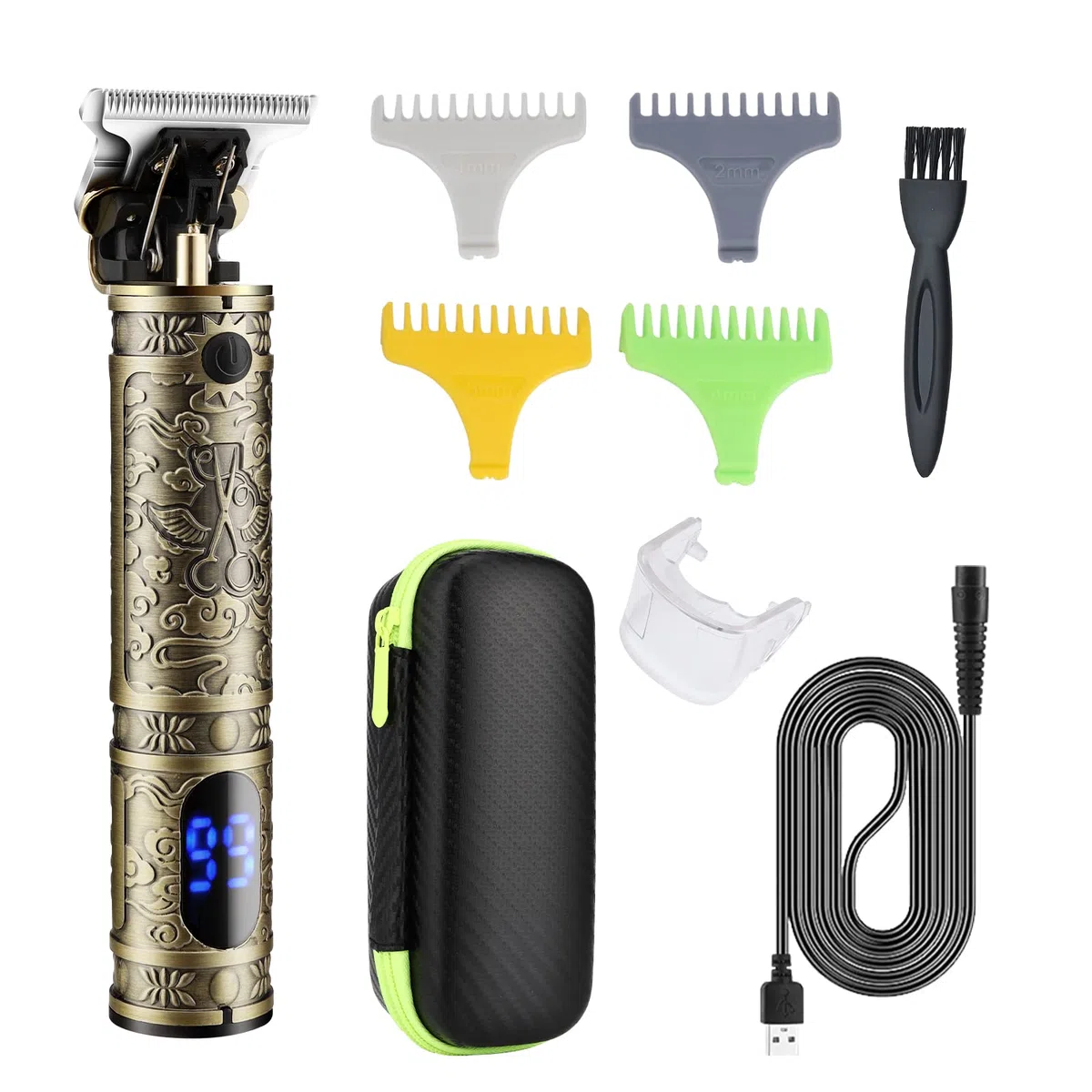 Suttik Cortapelos para hombres, recortadora de barba, recortadora sin huecos, recortadora de hoja en T para corte de cabello, recortadoras inalámbricas profesionales de peluquería, cortadoras de