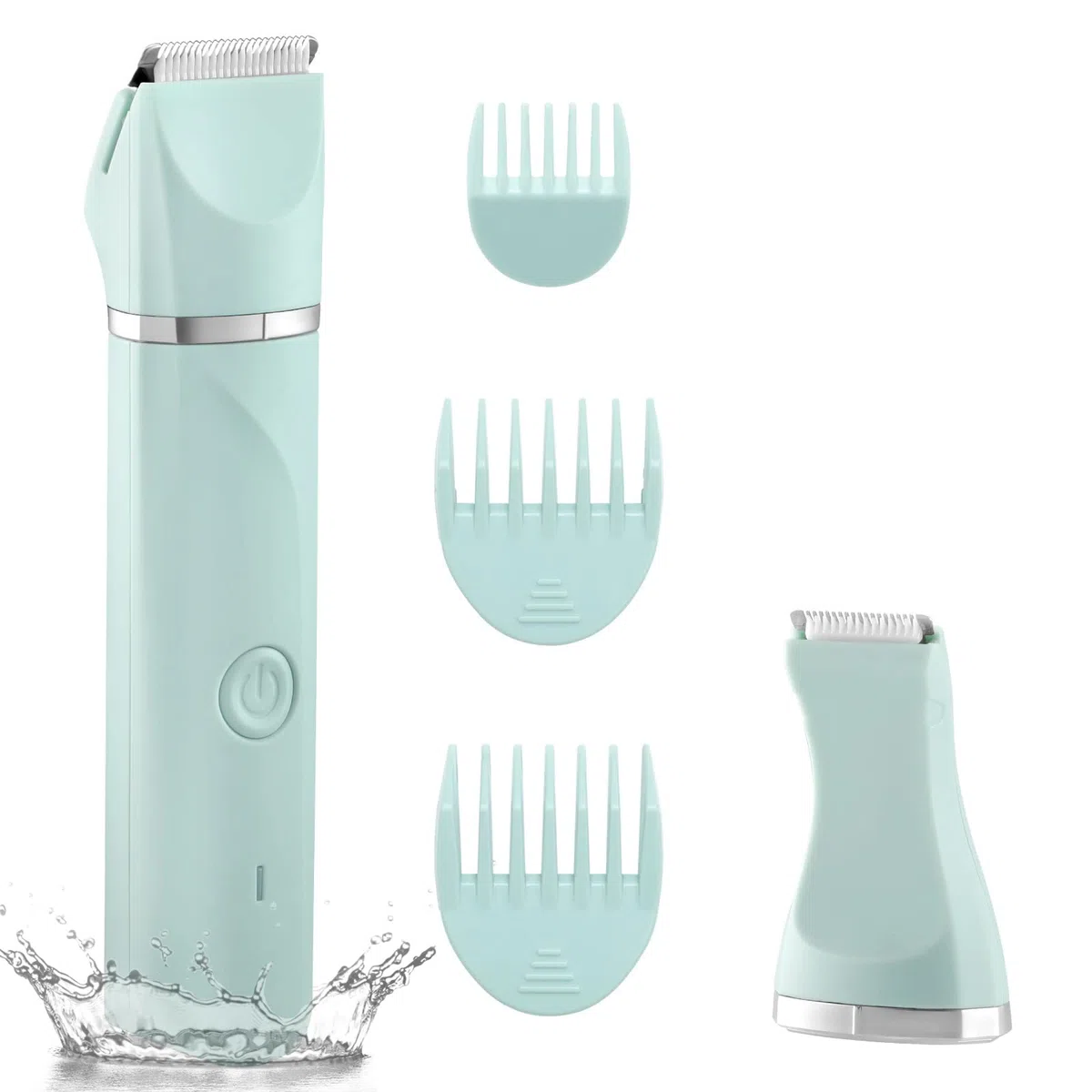 Profesional Afeitadora Mujer, 2 en 1 Rasuradora mujer zona intima, Recargable Rasuradora Muje r, Indoloro Maquina Depilar Mujer, IPX7 Impermeable, Uso en Seco y en Mojad, Verdea