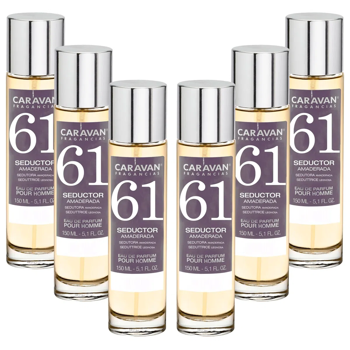 Set de 6x 150ml Caravan perfume de hombre Nº61