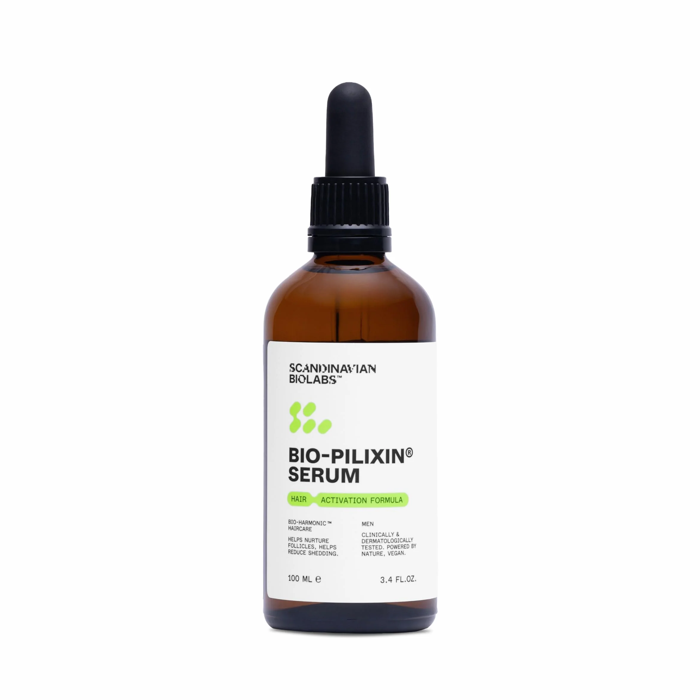 Scandinavian Biolabs Bio-Pilixin® Sérum Hombre – reduce la caída por rotura, apoya la densidad, tecnología de células madre vegetales, testado clínicamente, 100 ml